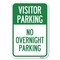Signmission Visitor Parking No Overnight Parking Heavy-Gauge Aluminum Sign, 12" x 18", A-1218-22731 A-1218-22731 - alternate 1